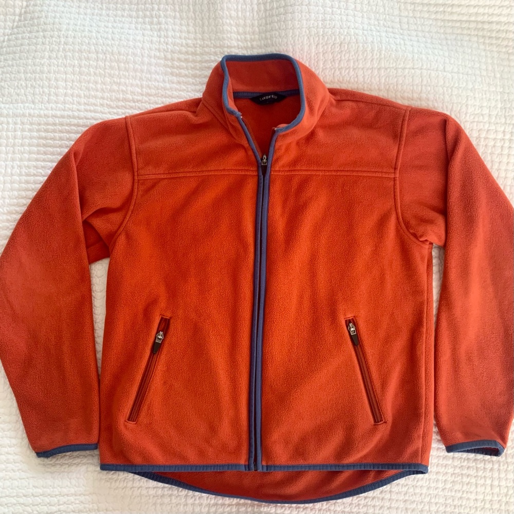 Lands End full zip fleece jacket boys size 10/12